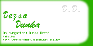 dezso dunka business card