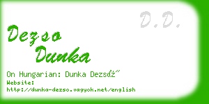 dezso dunka business card